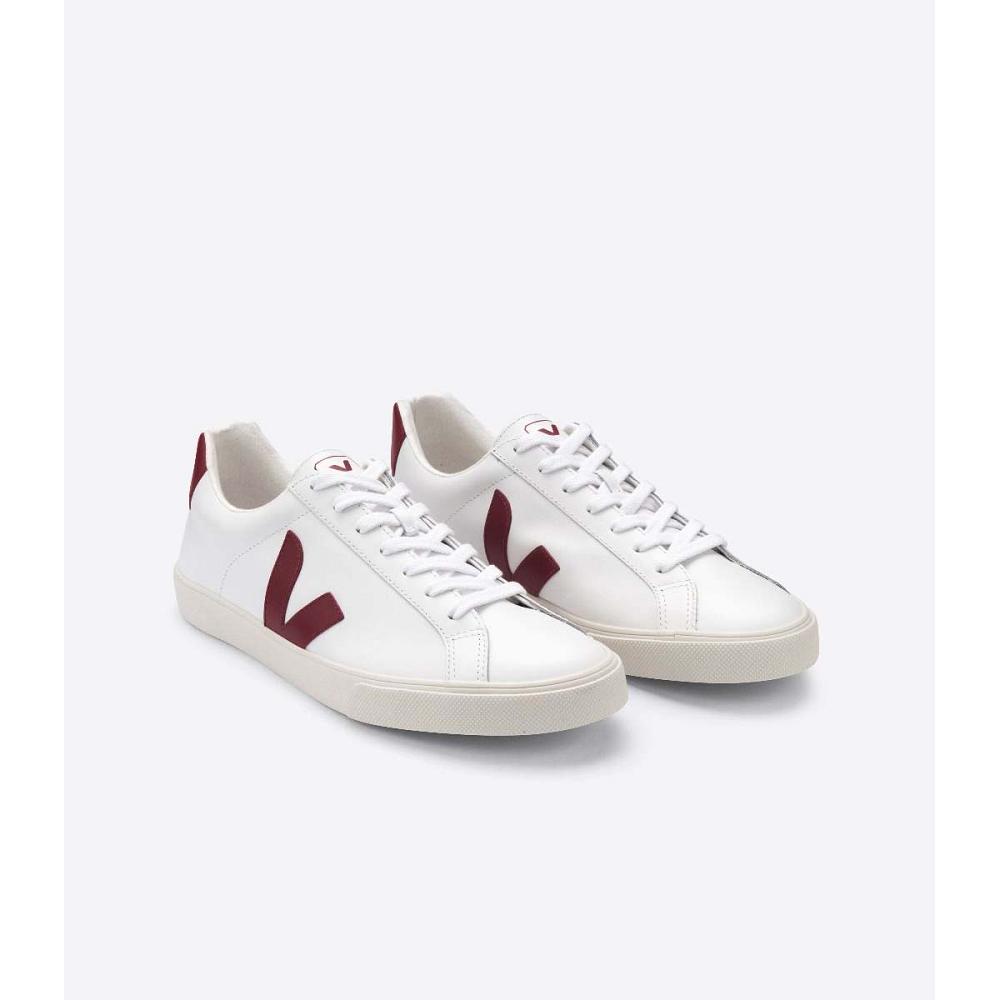 Veja ESPLAR LEATHER Tenisky Damske White/Red | SK 620JPQ